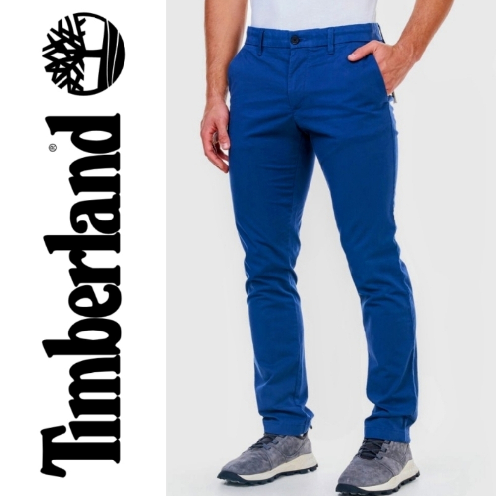 Timberland Locke Lake Straight Fit Cotton Chino Pants, Blue